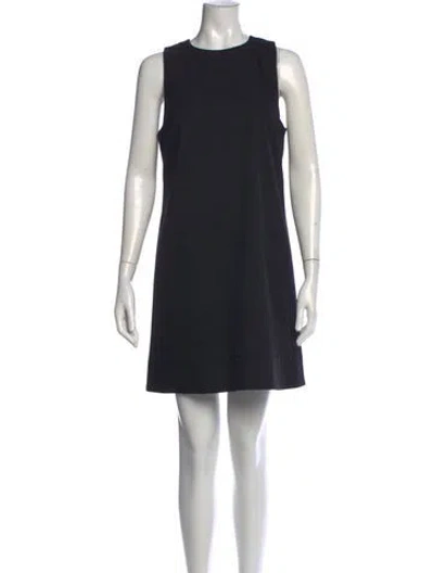 Pre-owned Theory Crew Neck Mini Dress In Black