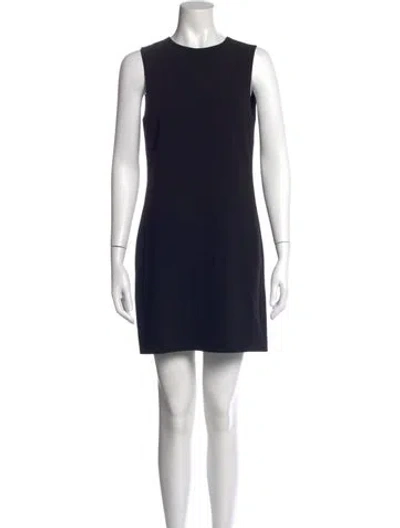 Pre-owned Theory Crew Neck Mini Dress In Black