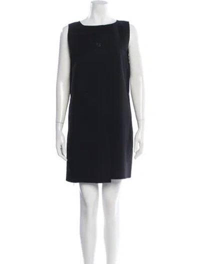 Pre-owned Theory Crew Neck Mini Dress In Black