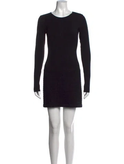 Pre-owned Theory Crew Neck Mini Dress In Black
