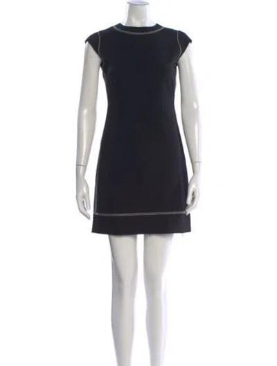 Pre-owned Theory Crew Neck Mini Dress In Black