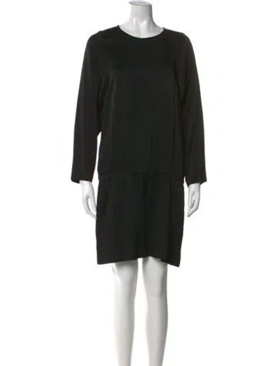 Pre-owned Theory Crew Neck Mini Dress In Black