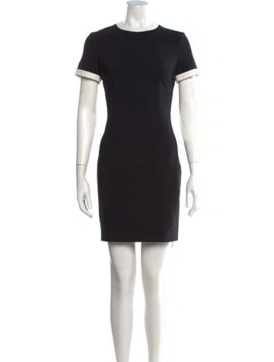 Pre-owned Theory Crew Neck Mini Dress In Black