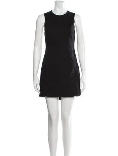 Pre-owned Theory Crew Neck Mini Dress In Black