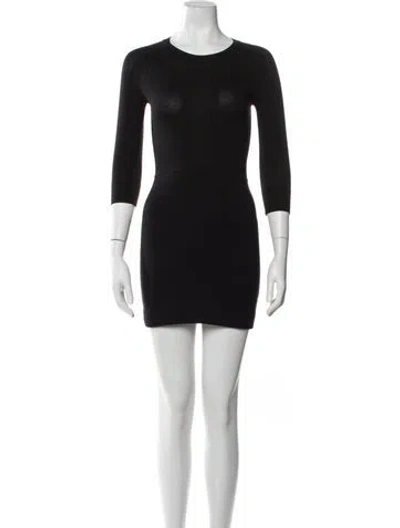 Pre-owned Theory Crew Neck Mini Dress In Black