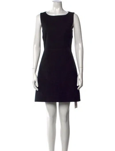 Pre-owned Theory Crew Neck Mini Dress In Black