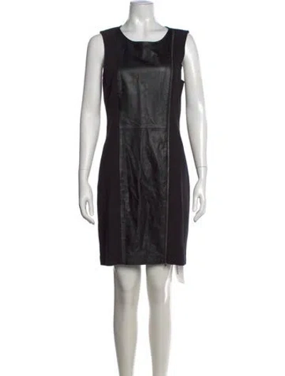 Pre-owned Theory Crew Neck Mini Dress In Black