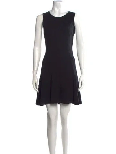 Pre-owned Theory Crew Neck Mini Dress In Black