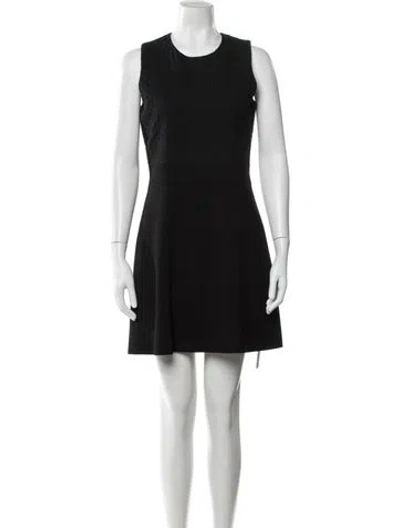 Pre-owned Theory Crew Neck Mini Dress In Black