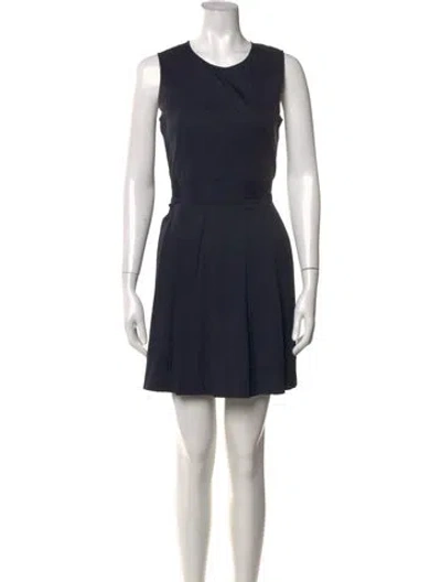 Pre-owned Theory Crew Neck Mini Dress In Black