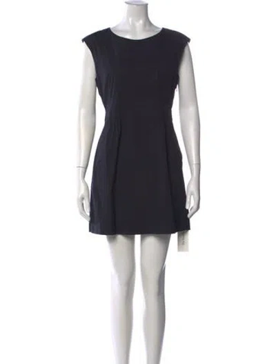 Pre-owned Theory Crew Neck Mini Dress In Black