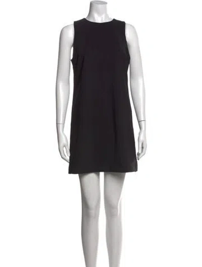 Pre-owned Theory Crew Neck Mini Dress In Black