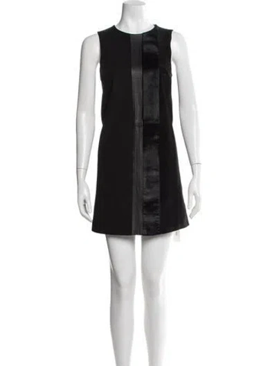Pre-owned Theory Crew Neck Mini Dress In Black