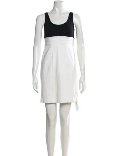 Pre-owned Theory Crew Neck Mini Dress In Black/white