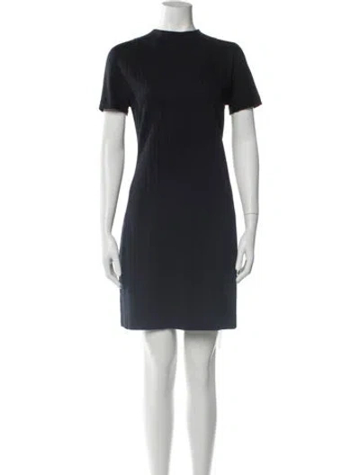 Pre-owned Theory Crew Neck Mini Dress In Blue