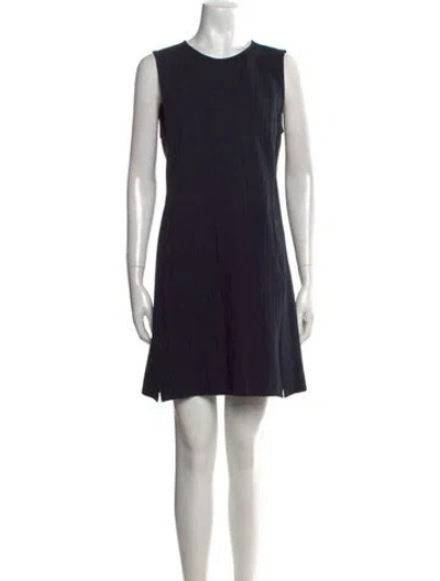 Pre-owned Theory Crew Neck Mini Dress In Blue