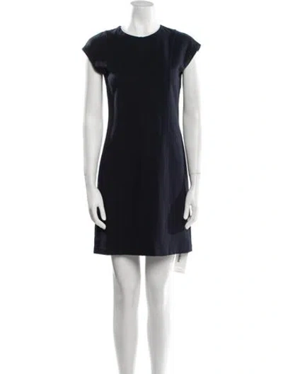 Pre-owned Theory Crew Neck Mini Dress In Blue