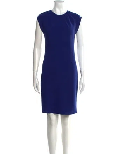 Pre-owned Theory Crew Neck Mini Dress In Blue