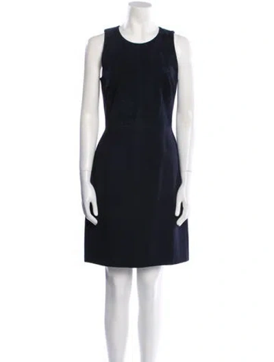Pre-owned Theory Crew Neck Mini Dress In Blue