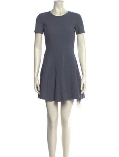 Pre-owned Theory Crew Neck Mini Dress In Blue