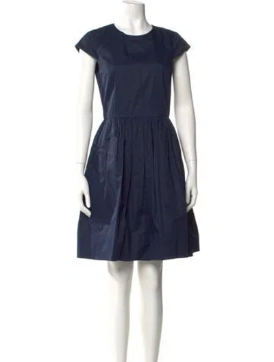 Pre-owned Theory Crew Neck Mini Dress In Blue