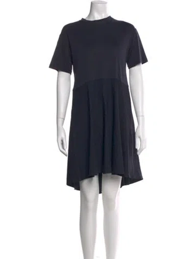 Pre-owned Theory Crew Neck Mini Dress In Blue