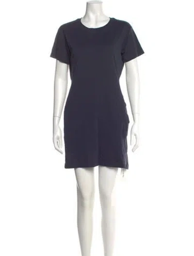 Pre-owned Theory Crew Neck Mini Dress In Blue