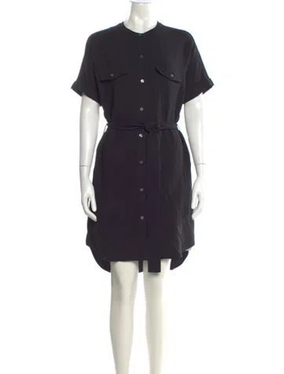 Pre-owned Theory Crew Neck Mini Dress In Blue