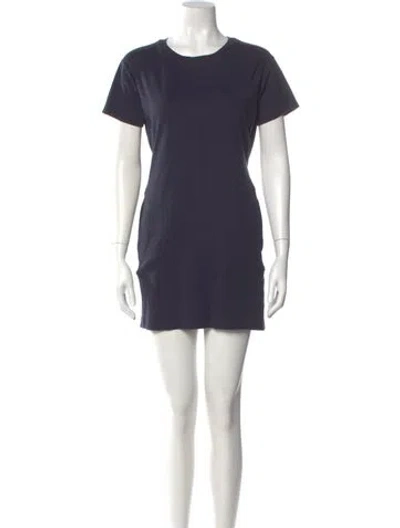Pre-owned Theory Crew Neck Mini Dress In Blue