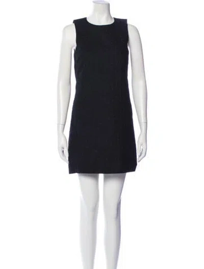 Pre-owned Theory Crew Neck Mini Dress In Blue