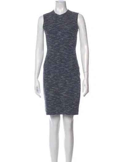 Pre-owned Theory Crew Neck Mini Dress In Blue