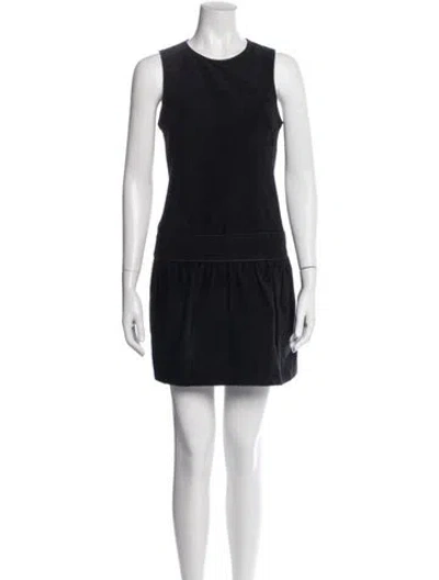 Pre-owned Theory Crew Neck Mini Dress In Blue