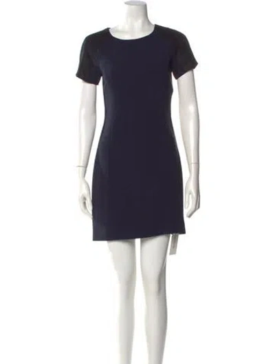 Pre-owned Theory Crew Neck Mini Dress In Blue