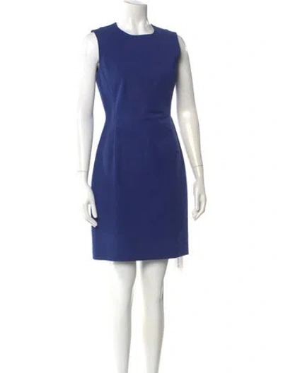 Pre-owned Theory Crew Neck Mini Dress In Blue