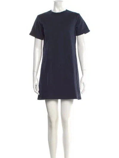 Pre-owned Theory Crew Neck Mini Dress In Blue