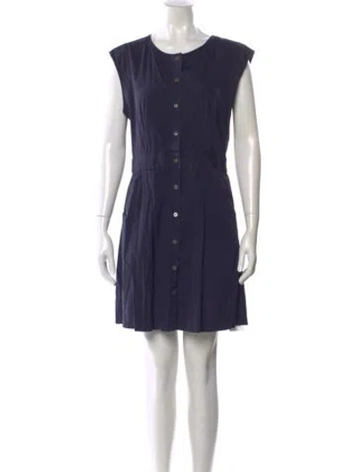 Pre-owned Theory Crew Neck Mini Dress In Blue