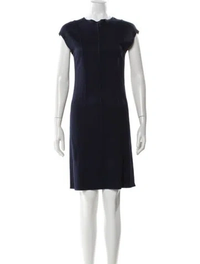 Pre-owned Theory Crew Neck Mini Dress In Blue