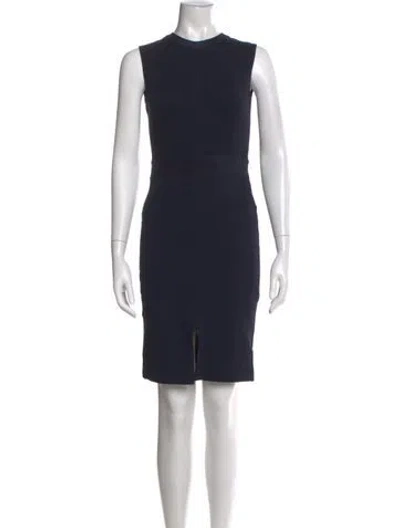 Pre-owned Theory Crew Neck Mini Dress In Blue