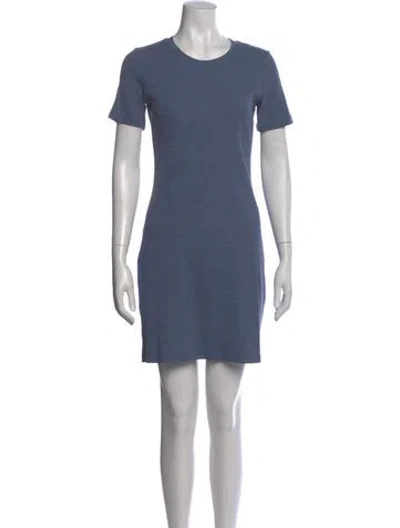Pre-owned Theory Crew Neck Mini Dress In Blue