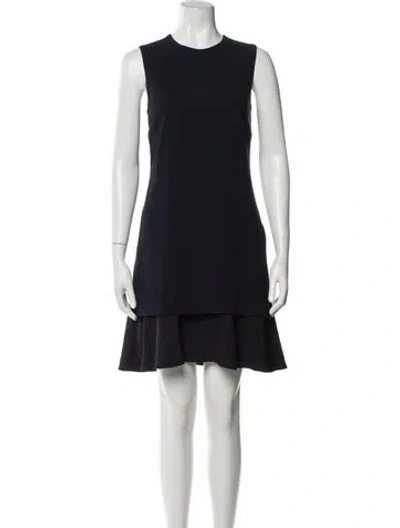 Pre-owned Theory Crew Neck Mini Dress In Blue