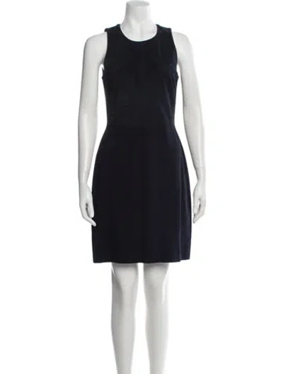 Pre-owned Theory Crew Neck Mini Dress In Blue
