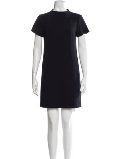 Pre-owned Theory Crew Neck Mini Dress In Blue