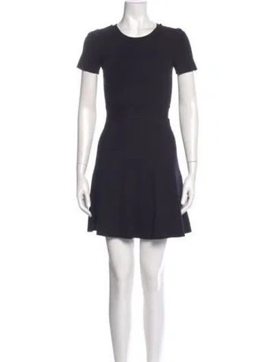 Pre-owned Theory Crew Neck Mini Dress In Blue