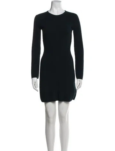 Pre-owned Theory Crew Neck Mini Dress In Blue