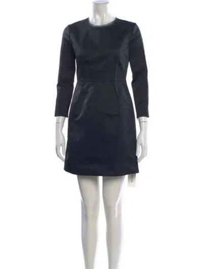 Pre-owned Theory Crew Neck Mini Dress In Blue