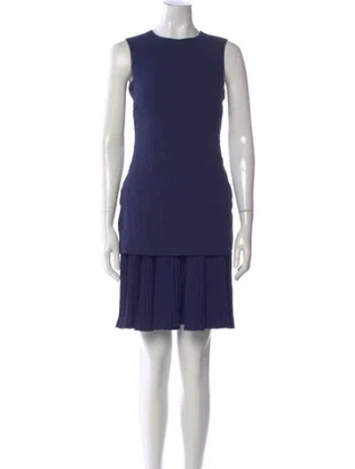 Pre-owned Theory Crew Neck Mini Dress In Blue