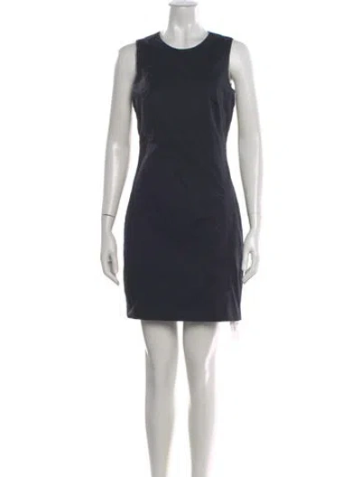 Pre-owned Theory Crew Neck Mini Dress In Blue