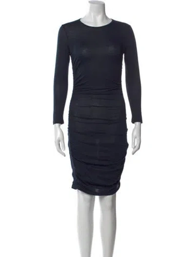 Pre-owned Theory Crew Neck Mini Dress In Blue