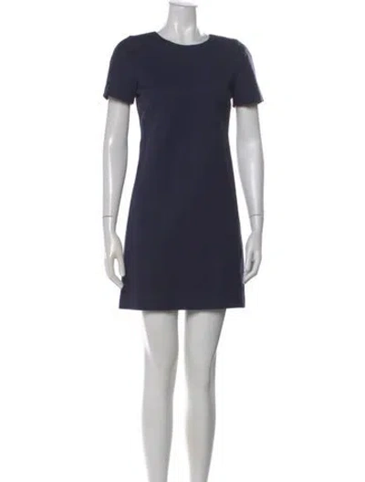 Pre-owned Theory Crew Neck Mini Dress In Blue