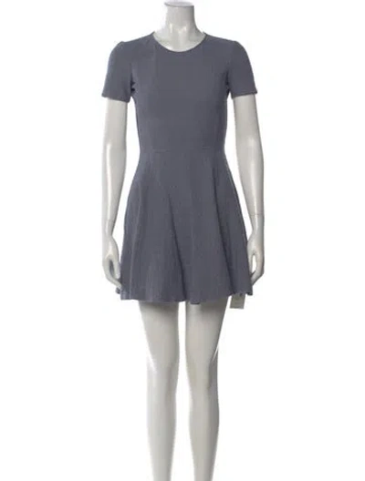 Pre-owned Theory Crew Neck Mini Dress In Blue